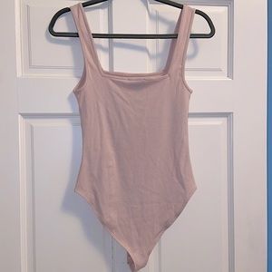 Forever21 Pink Ribbed Bodysuit